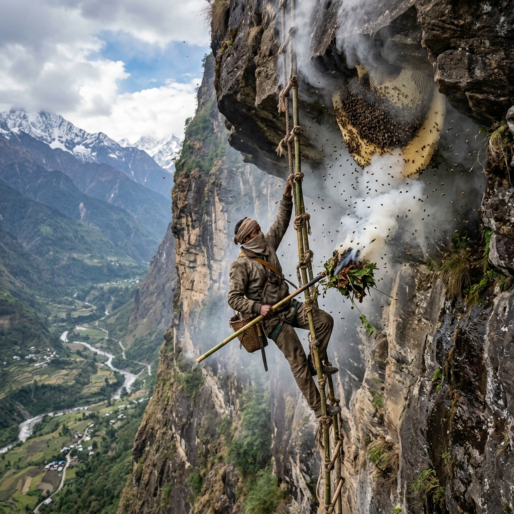 Wild Honey Hunting in Gorkha