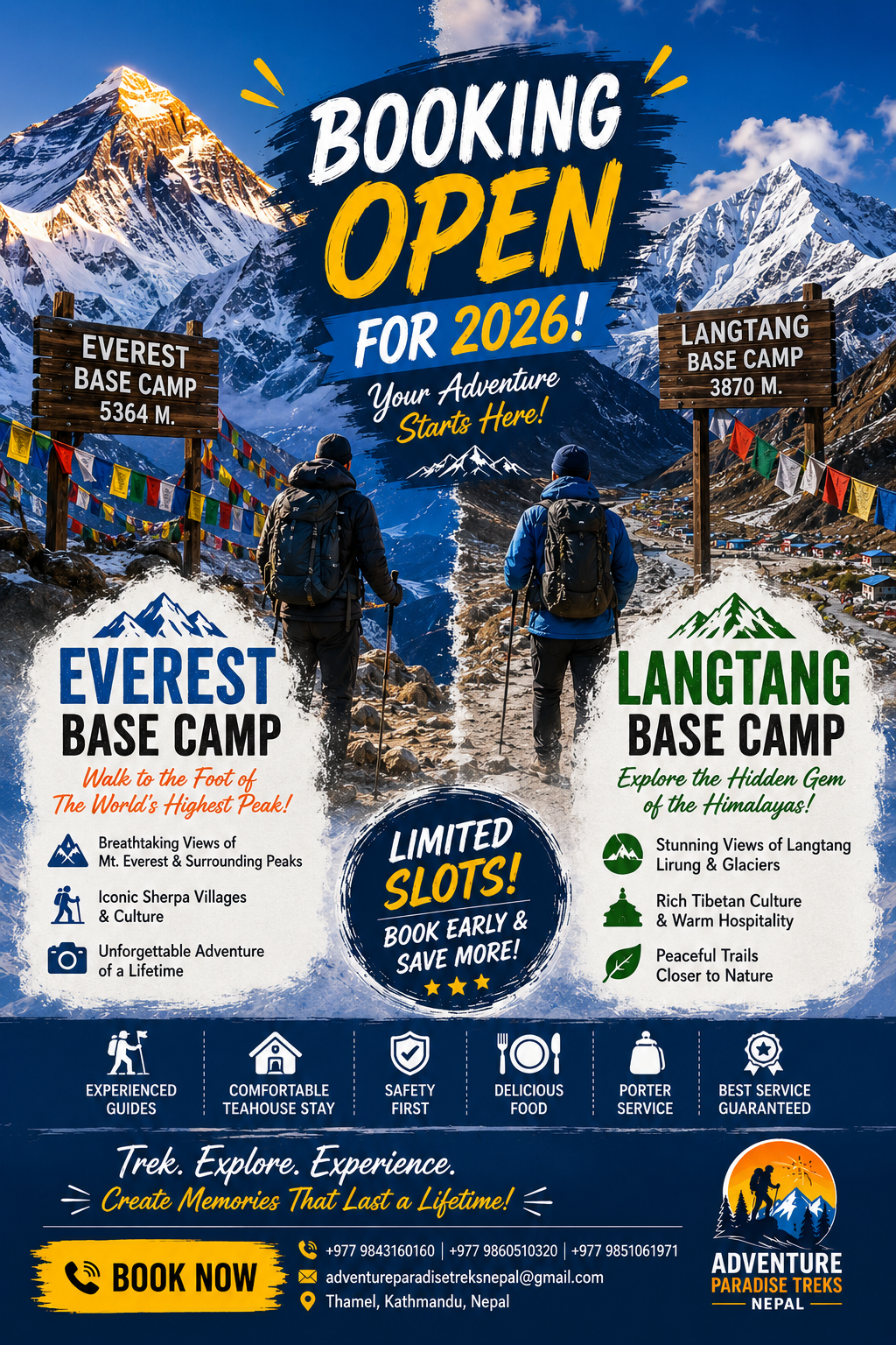 Everest base camp and Langtang base camp